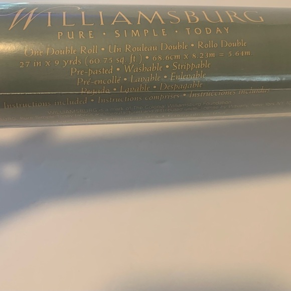 Williamsburg Striped Wall Paper TWO Double Rolls 27”x 9 yds/roll Yellow & White - Picture 8 of 10